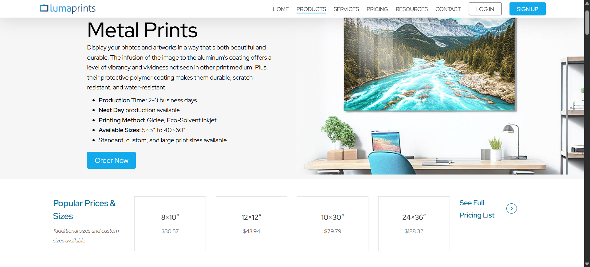 Luma prints screenshot