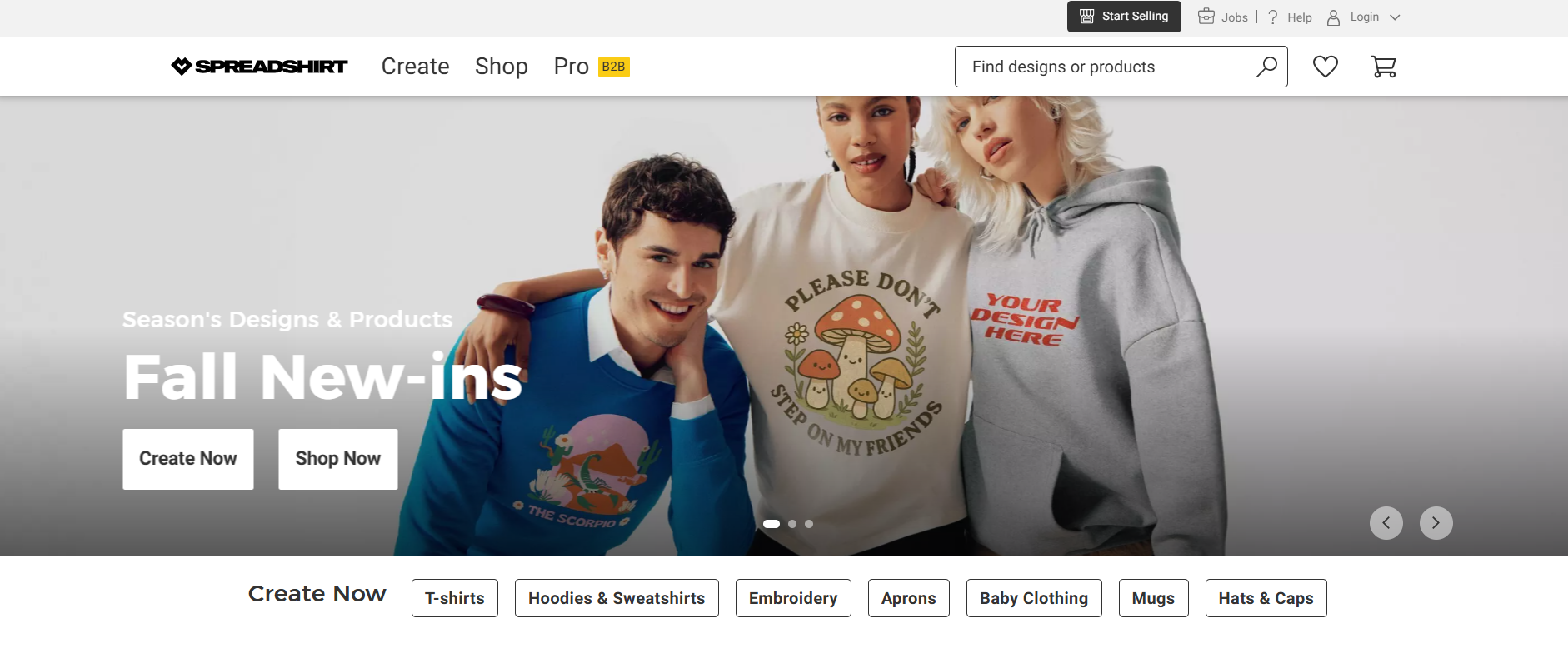 Spreadshirt screenshot