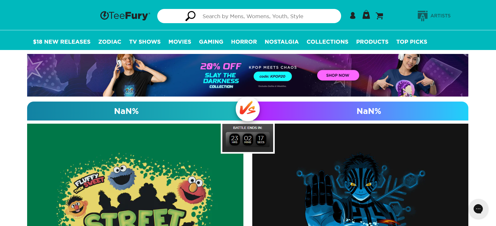 Teefury screenshot