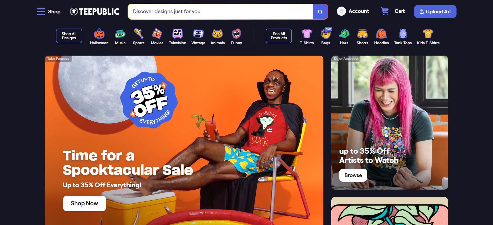 Teepublic screenshot